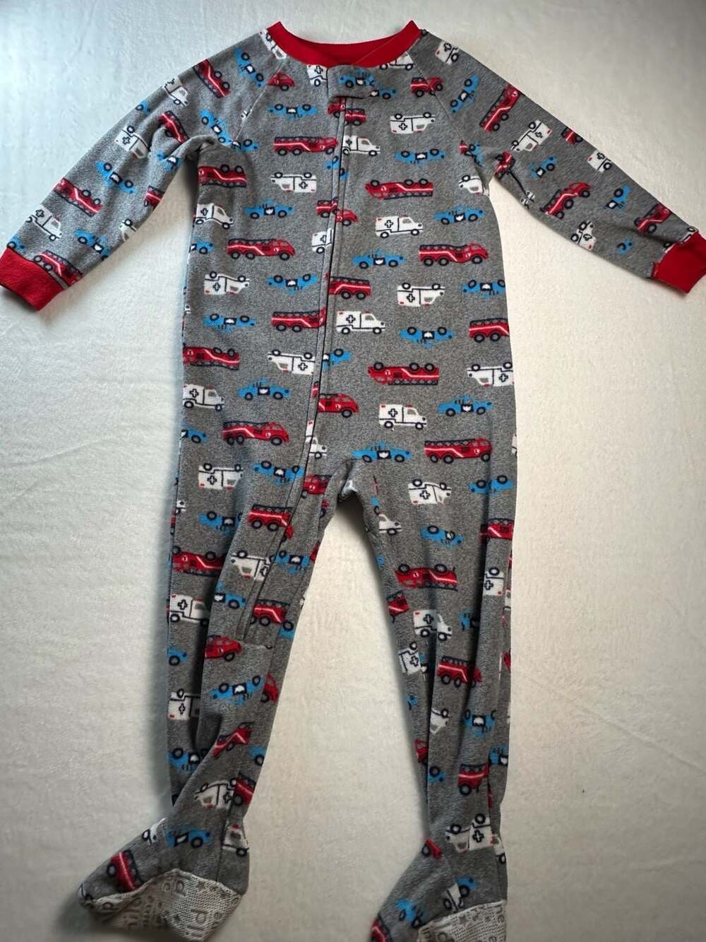Child of Mine by Carter's Toddler Boy Fleece Footed Pajamas - Rescue Vehicle Pri